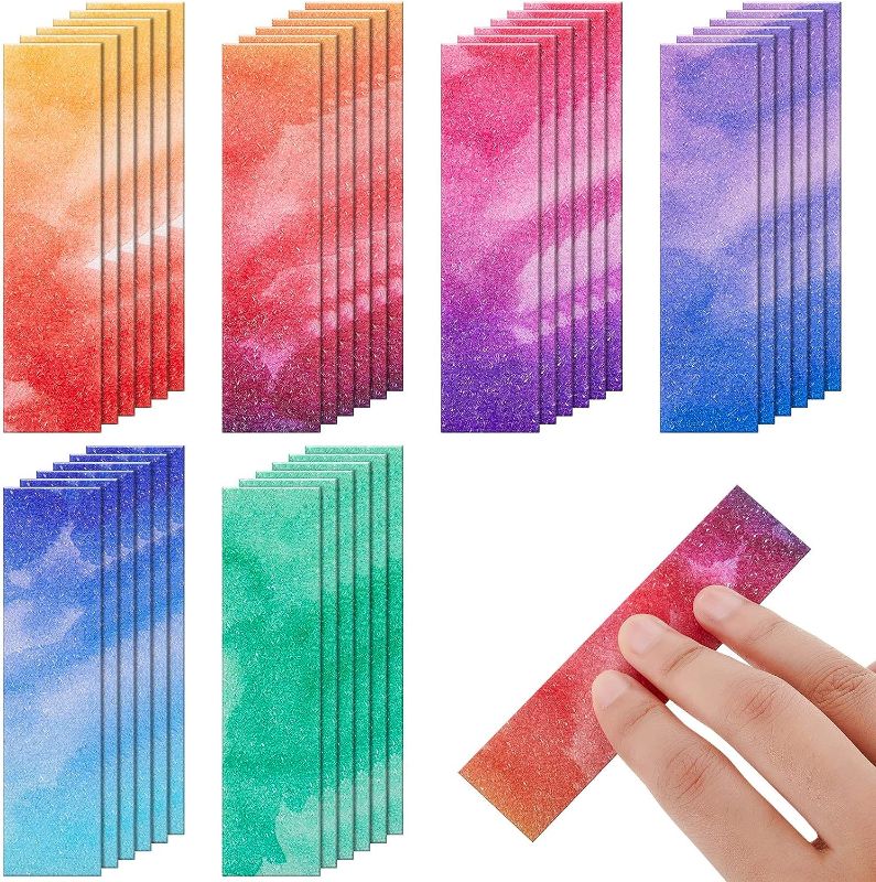 Photo 1 of 36 Pieces Anxiety Sensory Stickers Cute Fidget Textured Strips Toys Anti Stress Tactile Rough Sensory Calm Textured Strips Adhesives Anxiety Relief for Adults Teens Desk Classroom (Watercolor Style)
