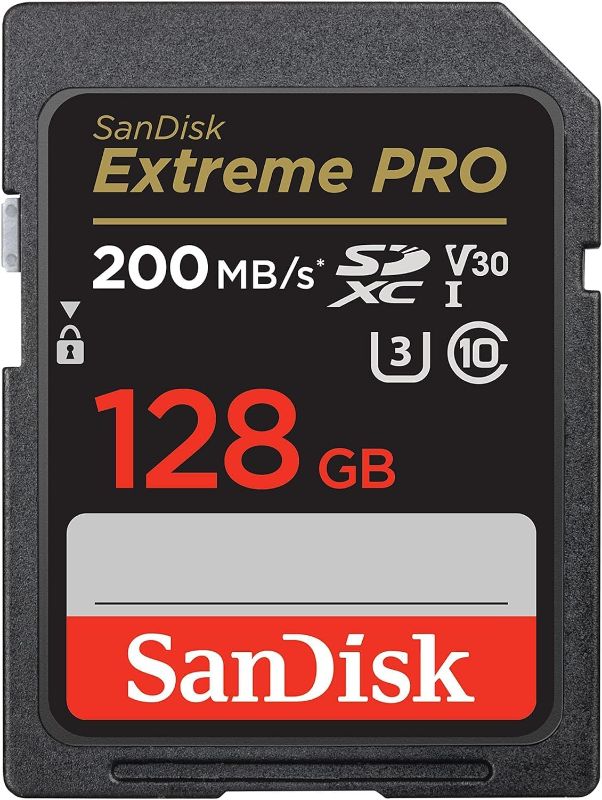 Photo 1 of SanDisk 128GB Extreme PRO SDXC UHS-I Memory Card - C10, U3, V30, 4K UHD, SD Card - SDSDXXD-128G-GN4IN
