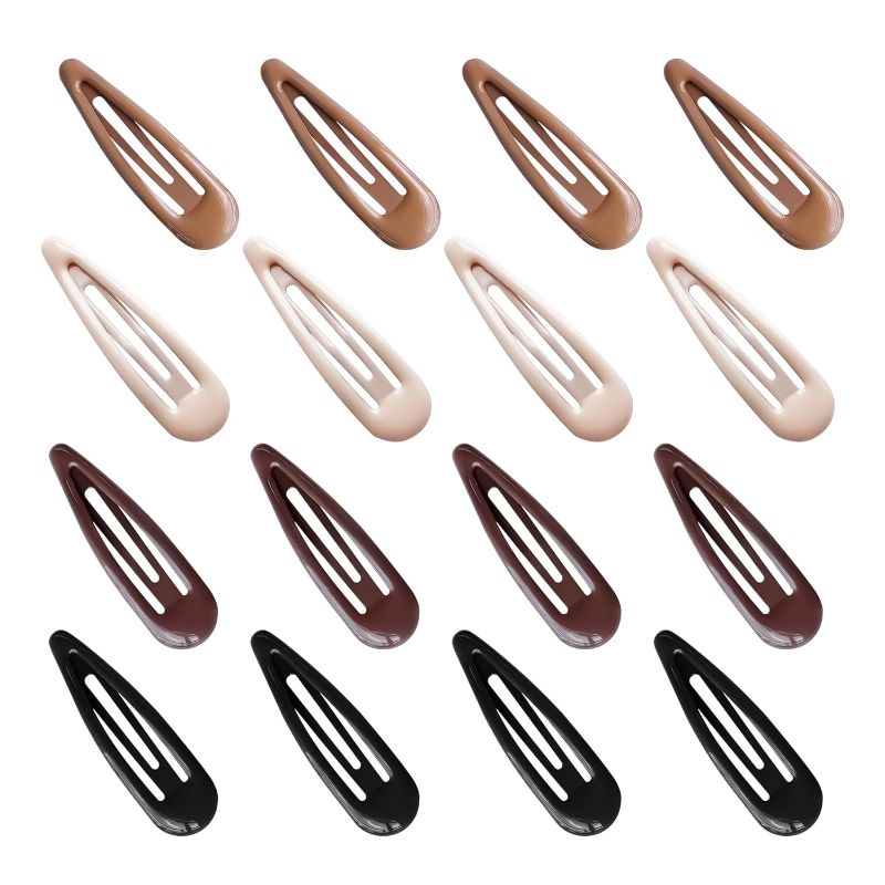 Photo 1 of 16PCS Metal Snap Hair Clips Water Drop No Slip Hair Barrettes for Women And Girls 2.36 Inch hair clips for thin hair
