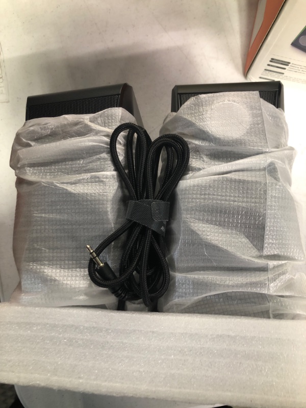 Photo 1 of Computer Speakers, Dynamic RGB PC Speakers, Bluetooth 5.0 HiFi Computer Speakers for Desktop with 2 Bass Diaphragms & 4 Speaker Units, USB Powered & 3.5mm AUX Cable for PC Laptop Monitor Tablet Phone Black