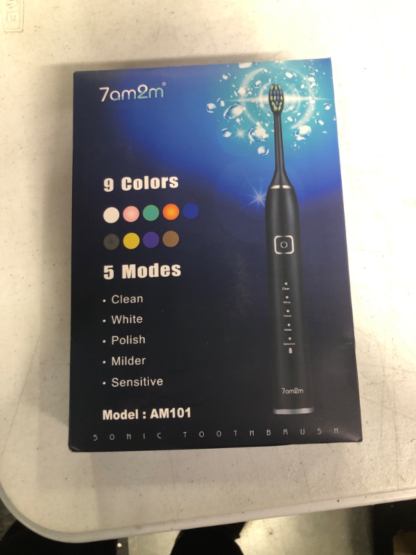 Photo 1 of 7AM2M Sonic Electric Toothbrush with 6 Brush Heads for Kids and Children, One Charge for 90 Days, Wireless Fast Charge, 5 Modes with 2 Minutes Built in Smart Timer, Electric Toothbrushes(Green) Light Green