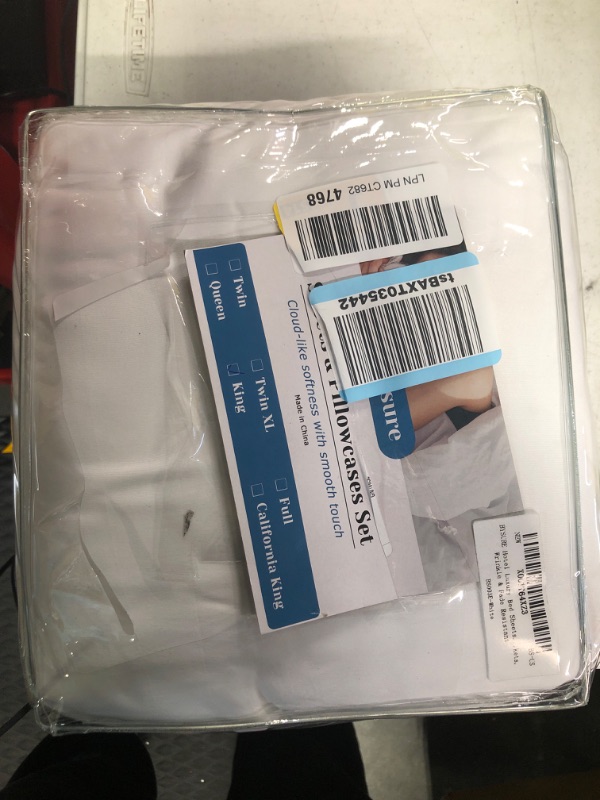 Photo 1 of BYSURE Hotel Luxury Bed Sheets Set 6 Piece(King, White) - Super Soft 1800 Thread Count 100% Microfiber Sheets with Deep Pockets, Wrinkle & Fade Resistant King White