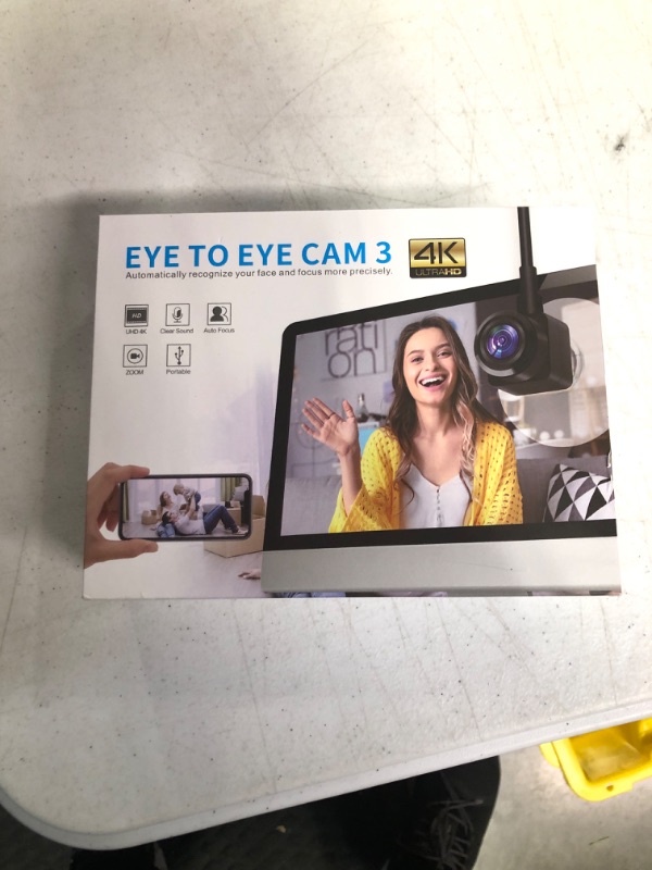 Photo 2 of IYOFINE Eye to Cam 3 Webcam 4K with Suction Cup Fixed in The Middle Screen, 8MP IMX179 CMOS, Zoom Lens Auto Focus Camera, Create a Positive Connection in Every Calls/Conferencing.