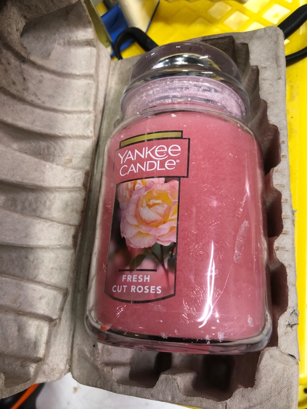 Photo 2 of Yankee Candle Fresh Cut Roses Scented, Classic 22oz Large Jar Single Wick Candle, Over 110 Hours of Burn Time Fresh Cut Roses Classic Large Jar