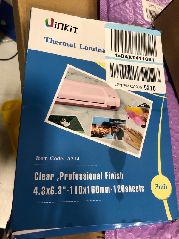 Photo 3 of Uinkit 120Pack Thermal Laminating Pouches 3mil Laminating Sheets 4.3x6.3 inches for Sealed 4x6 Photo Card Documents, Glossy Clear Laminator Pouch Rounded Corner 4.3"x6.3"x120Pack-3Mil