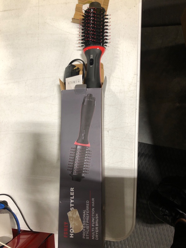 Photo 1 of FSNEY 2.0 Hair Dryer Brush Blow Dryer in One, One-Step Styler Volumizer with Negative Ion Anti-frizz Ceramic Titanium Barrel Hot Air Hair Straightener Black