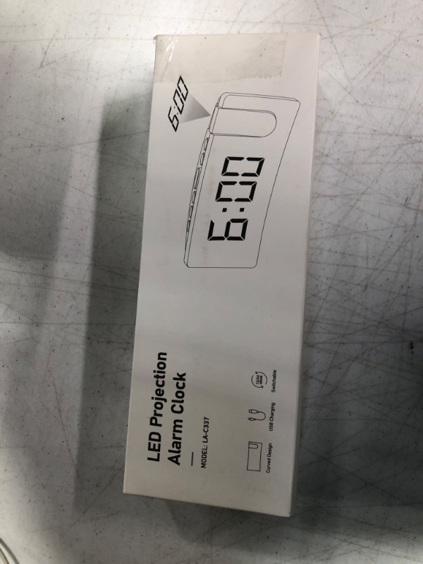 Photo 1 of Projection Alarm Clock, Digital Clock with 180° Rotatable Projector, 3-Level Brightness Dimmer, Clear LED Display, USB Charger, Progressive Volume, 9mins Snooze,12/24H, Digital Alarm Clock for Bedroom Blue Digit+blue Projection