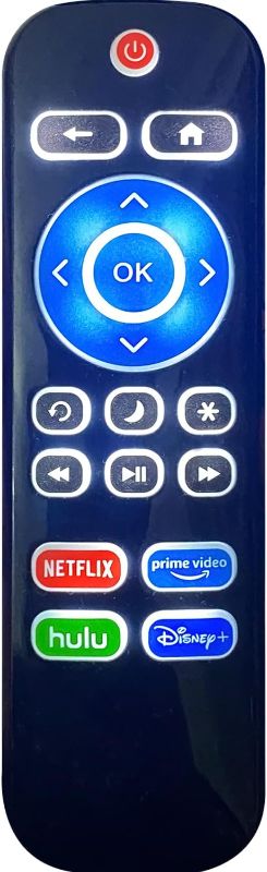 Photo 1 of ** USED** Replacement Backlit TV Remote Control for Roku TV, for TCL/Hisense/Sharp/Philips/Onn/Element/Insignia/Westinghouse Roku TV (NOT for Roku Stick or Box)