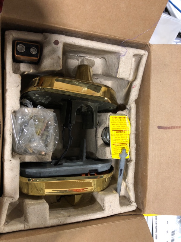 Photo 1 of 
Schlage BE365 V PLY 505 Plymouth Keypad Deadbolt, Electronic Keyless Entry Lock, Bright Brass