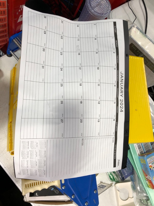 Photo 2 of 2024 Desk Calendar - Desk Calendar 2024, Jan 2024 - Dec 2024, 17" x 12", Large Ruled Blocks, Desk/wall Calendar with Tear Off Design, 2 Corner Protectors & 2 Hanging Hooks