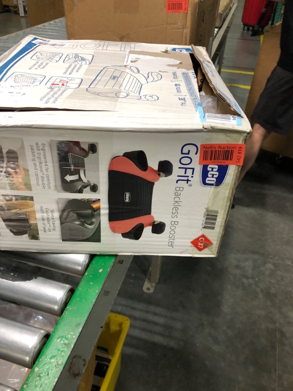 Photo 1 of Chicco GoFit Backless Booster Car Seat, Travel Booster Seat for Car, Portable Car Booster Seat for Children 40-110 lbs. | Coral/Orange Coral GoFit