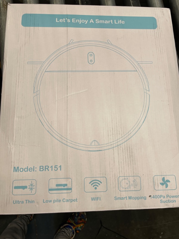 Photo 3 of **USED NEEDS CHARGER** Robot Vacuum and Mop Combo, 2 in 1 Mopping Robot Vacuum Cleaner with Schedule, Wi-Fi/App/Alexa, 1400Pa Max Suction, Self-Charging Robotic Vacuum, Slim, Ideal for Hard Floor, Pet Hair, Low-Pile Carpet Silver Gray