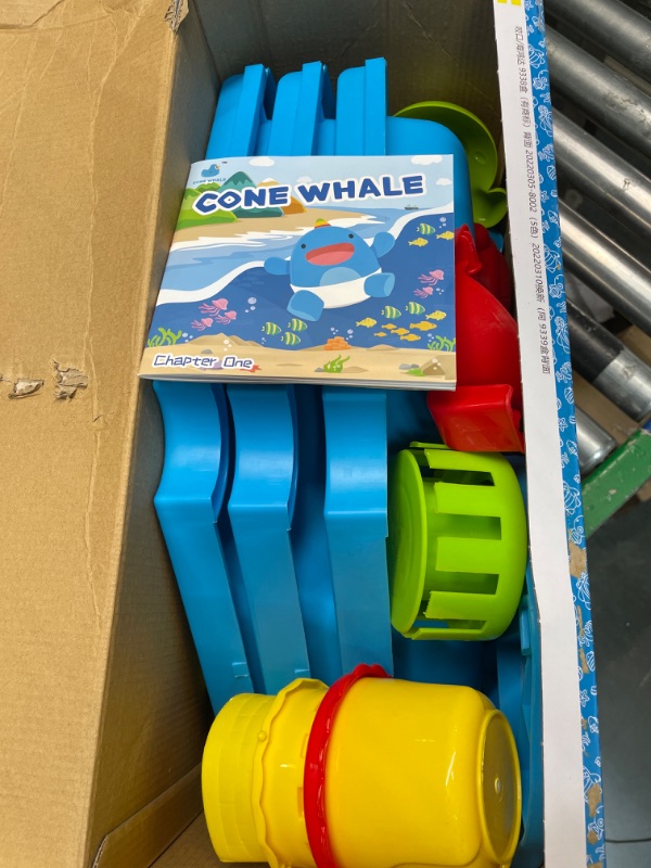 Photo 1 of ConeWhale Sand Water Table for Toddlers, 4 in 1 Sand Table and Water Play Table, Kids Table Activity Sensory Play Table Beach Sand Water Toy for Outdoor Backyard for Toddlers Age 3-5 4 in 1 sand water table