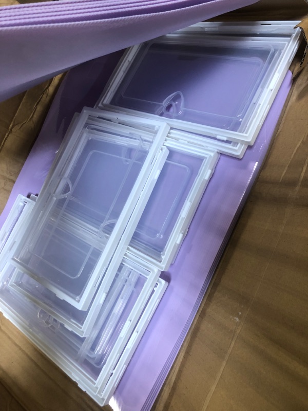 Photo 1 of 12 Pack Stackable Shoe Boxes Plastic Storage Bins, Sneaker Container with Clear Lids, Closet Organizer by Hommtina (Purple)