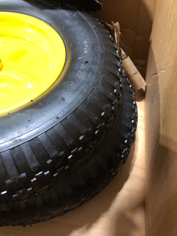 Photo 4 of (2-PACK) 4.80/4.00-8" Tire and Wheel, 16" Pneumatic Tire Wheels with 5/8" Bearings (Extra 3/4" Bearings) and 3" Centered Hub, for Wheelbarrow, Hand Truck, Garden Carts, Yard Wagon Dump Cart
