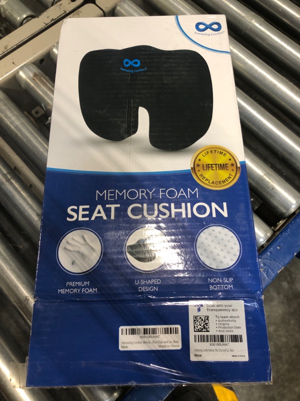 Photo 2 of Everlasting Comfort Seat Cushion - Office Chair Cushions w/ 30% More Memory Foam for All-Day Sitting Comfort - Ergonomic Coccyx, Back, Tailbone Pain Relief Pad Pillow Support for Car Seat, Desk Chair Black Memory Foam