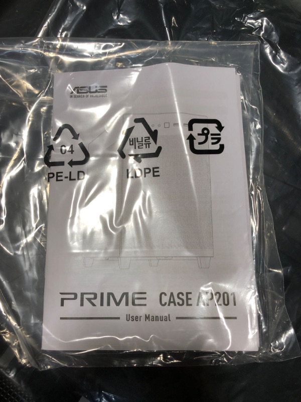 Photo 1 of ASUS Prime AP201 Black MicroATX Tempered Glass Edition Supports Graphics Cards up to 338mm, 360mm Coolers, & Standard ATX PSUs, Tool-Free Side Panels, Tempered Glass Side & Front Panel USB Type-C Tempered Glass AP201/BLK/TG//