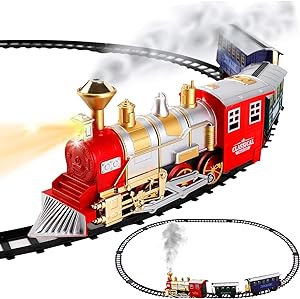 Photo 1 of **Missing Track Piece**
 Classic Train Set For Kids With Smoke, Realistic Sounds, 3 Cars And 11 Feet Of Tracks (13 Pcs) Colors May Vary