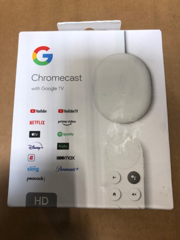 Photo 2 of Chromecast with Google TV (HD) - Streaming Stick Entertainment on Your TV with Voice Search - Watch Movies, Shows, and Live TV in 1080p HD - Snow