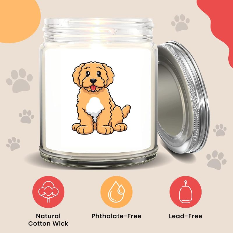 Photo 1 of 1OAK Lavender Scented Candles - Dog Mom Gifts for Women - Dog Candle - Candle Christmas Gift - Dog Owner Gifts - Dog Lover Gifts for Women - Dog Themed Gifts - Made in USA (Goldendoodle)