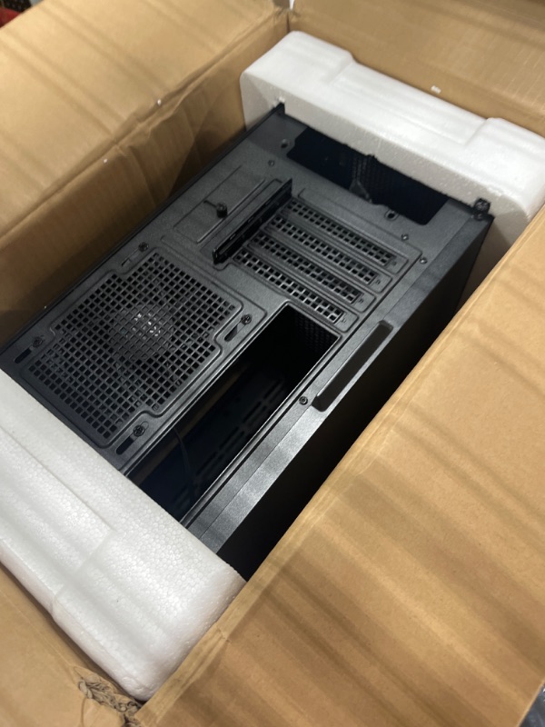 Photo 1 of DeepCool CH370 Micro ATX Gaming Computer Case, 120mm Rear Fan Pre-Installed, Ventilated Airflow Design, Built-in Headphone Stand, Black CH370 M-ATX