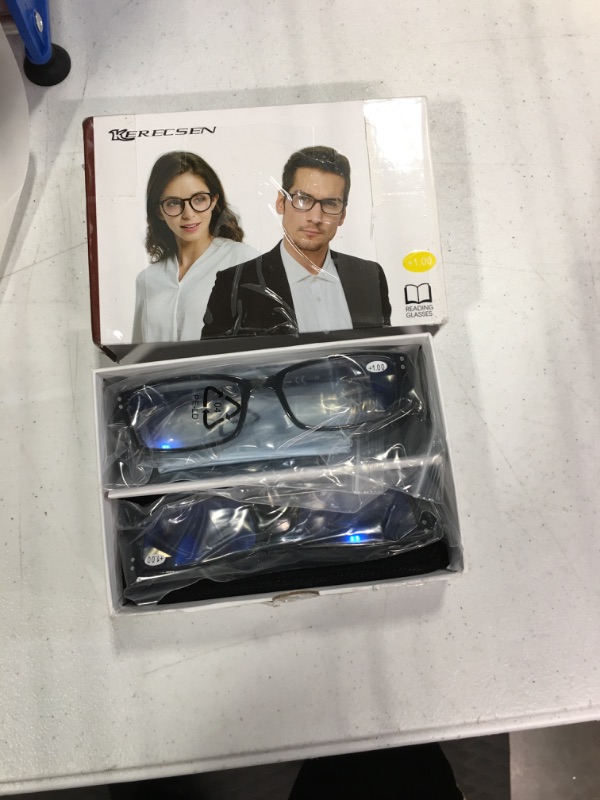Photo 1 of Kerecsen Computer Glasses 2 Pair UV Protection, Anti Blue Rays, Anti Glare and Scratch Resistant Computer Reading Glasses Black 1.5 x