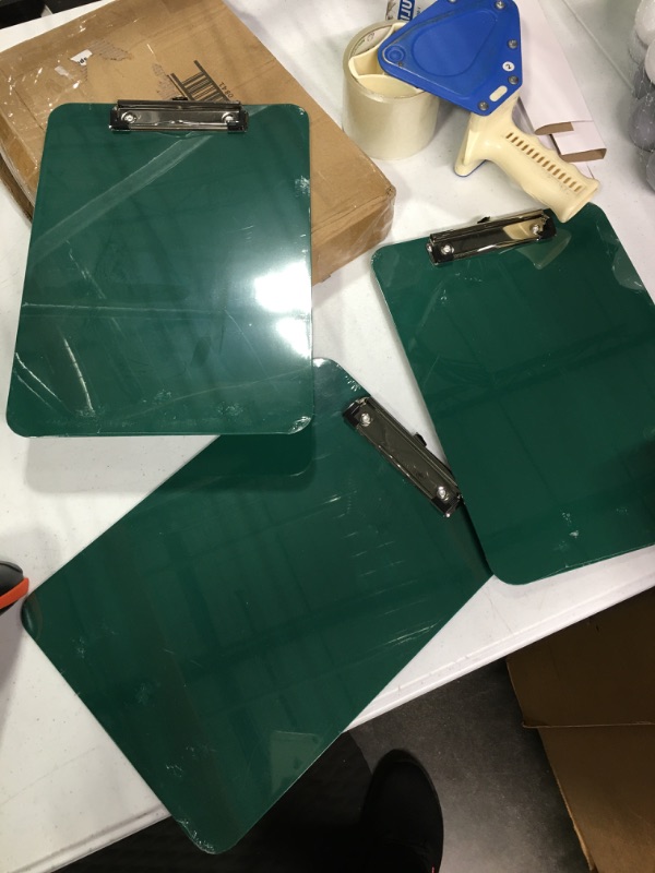 Photo 3 of Officemate OIC Recycled Plastic Clipboard, Letter Size, Green (83063) sets of 3