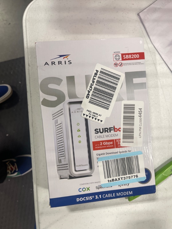 Photo 2 of ARRIS Surfboard | SB8200 DOCSIS 3.1 Modem (1 Gbps Max Internet Speeds) & W130 mAX Plus Mesh AX7800 WiFi 6 AX Router System Bundle (WiFi Coverage 6,000 sq ft) | Mesh with Your Cable Internet DOCSIS 3.1 Modem + AX7800 Mesh System