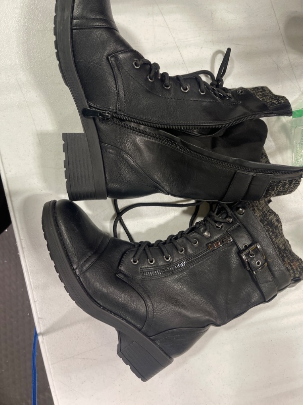 Photo 3 of DREAM PAIRS Women's Winter Lace up Mid Calf Combat Riding Military Boots Size 8  ***USED*** 