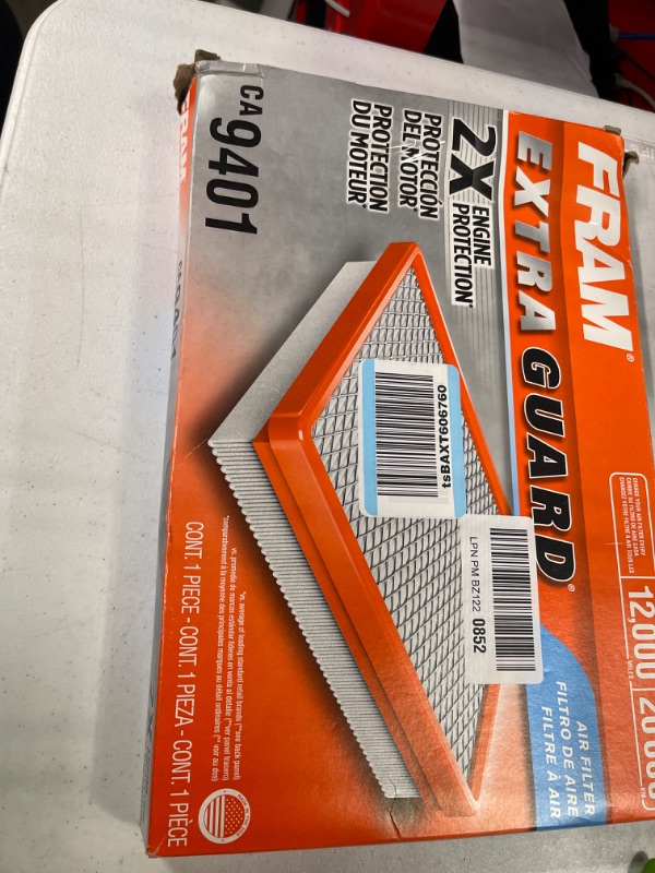 Photo 2 of FRAM Extra Guard CA9401 Replacement Engine Air Filter for Select Chrysler, Dodge and Ram Models, Provides Up to 12 Months or 12,000 Miles Filter Protection