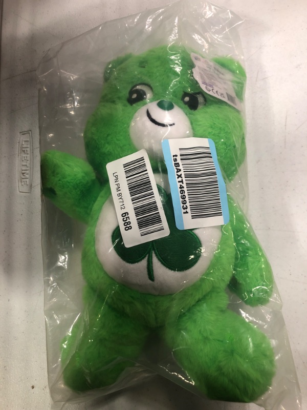 Photo 2 of Care Bears Good Luck Bear Stuffed Animal, 14 inches , Green