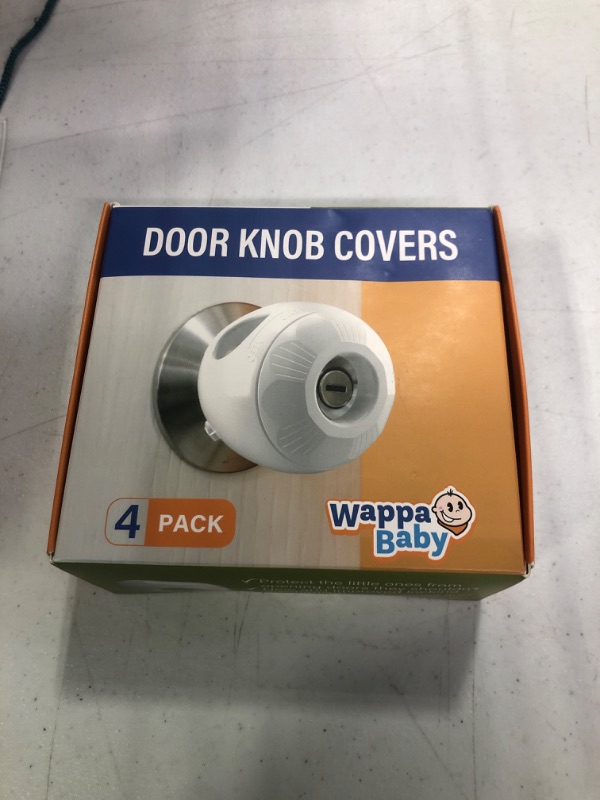 Photo 2 of Child Safety Door Knob Cover (4 Pack) Hard-to-Remove Dual-Lock Door Handle Covers for Kids - Reusable Baby Proof Door Knob Locks - Installs Easily, No Tools Needed 4 White