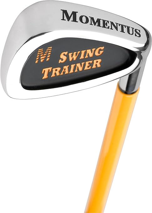 Photo 1 of  MOMENTUS Weighted Golf Swing Trainer - Shortened 7 Iron Swing Trainer Golf Club - Swing Trainer Aid to Improve Golf Shot Accuracy and Swing Speed for a Better Golf Game 
*40 OZ*