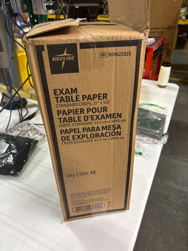 Photo 2 of **USED** Medline Medical Exam Table Paper, Crepe Table Paper, 18 inches X 125 feet, Case of 12 Rolls