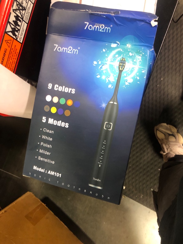 Photo 1 of 7AM2M Sonic Electric Toothbrush with 6 Brush Heads for Adults and Kids, One Charge for 90 Days, Wireless Fast Charge, 5 Modes with 2 Minutes Built in Smart Timer, Electric Toothbrushes(Pink) Light Pink