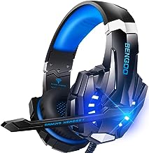 Photo 1 of G9000 Stereo Gaming Headset for PS4 PC Xbox One PS5 Controller, Noise Cancelling Over Ear Headphones with Mic, LED Light, Bass Surround, Soft Memory Earmuffs (Blue)