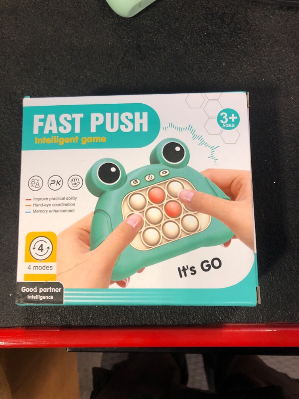 Photo 3 of Quick Push Console with Instant Sound Feedback | Handheld Fast Speed Pushing Game | Pop The Target Interactive Educational Sensory Fidget Toy for Kids Adults | Fun Gift for Children 3-12 - Green Frog