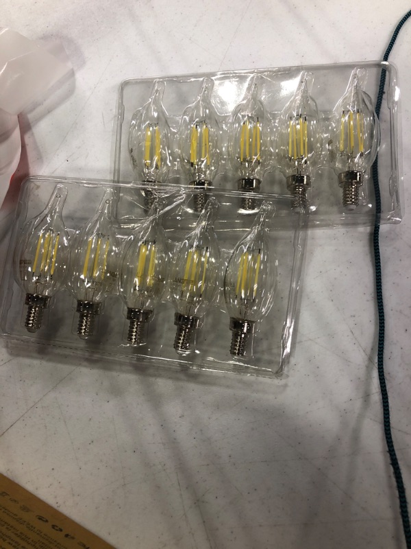 Photo 3 of E12 LED Candelabra Base Bulbs 5W Equivalent, 550lm, 2700K Soft White, CRI 80+, No Flickering, Long Lifespan, Dimmable, 10 Count