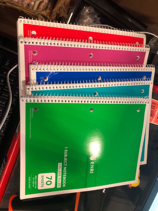 Photo 1 of 5 Pack 70 Sheet Subject Notebooks