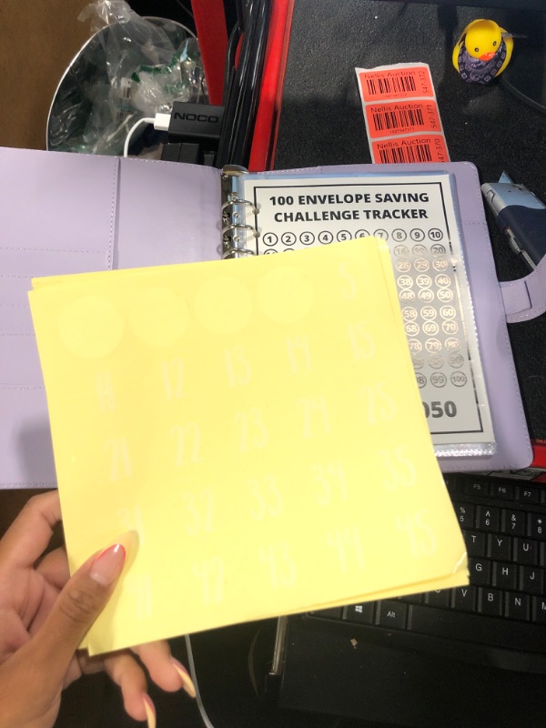 Photo 1 of 100 Envelopes Money Saving Challenge, Easy and Fun Way to Save $5,050, Budget Binder Savings Challenge Book, Savings Challenges Budget Book Binder,Budget Planner Book for Saving Money (Violet)