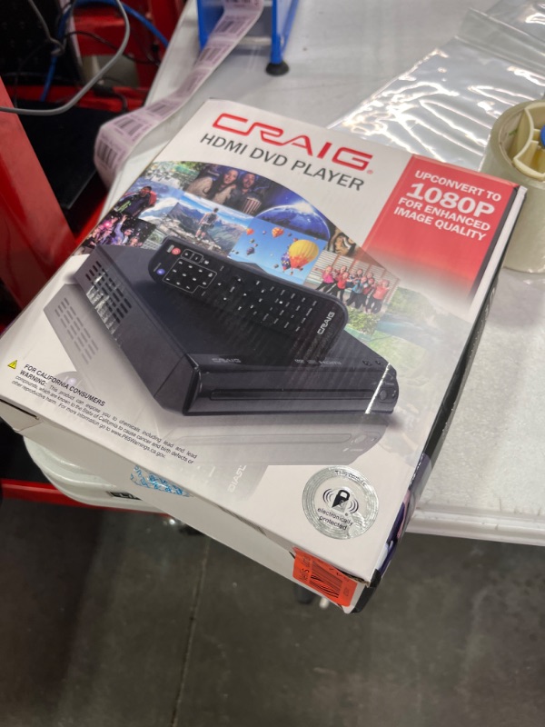 Photo 2 of Craig CVD401A Compact HDMI DVD Player with Remote in Black | Compatible with DVD-R/DVD-RW/JPEG/CD-R/CD-R/CD | Progressive Scan | Up-Convert to 1080p |