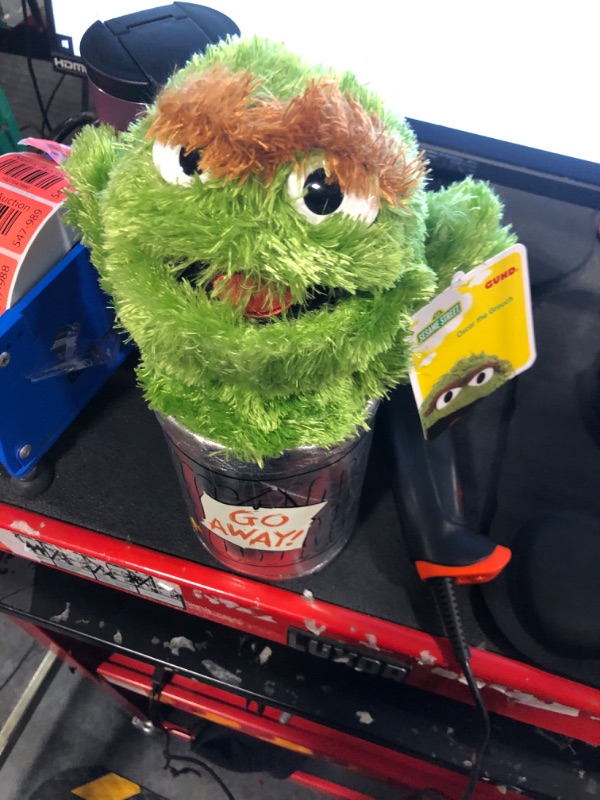 Photo 5 of GUND Sesame Street Official Oscar The Grouch Muppet Plush, Premium Plush Toy for Ages 1 & Up, Green/Silver, 10” Official Oscar the Grouch 10"