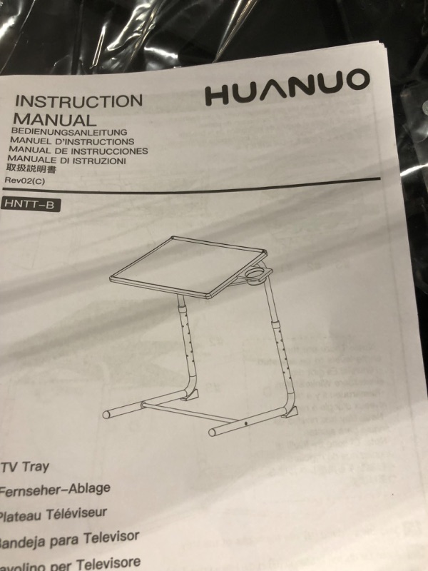 Photo 3 of Adjustable TV Tray Table - TV Dinner Tray on Bed & Sofa, Comfortable Folding Table with 6 Height & 3 Tilt Angle Adjustments (Black)