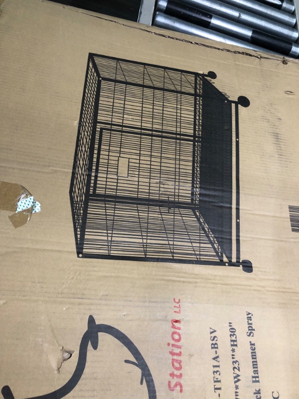 Photo 1 of 37" Homey Pet Heavy Duty Metal Open Top Cage w/ Floor Grid, Casters and Tray