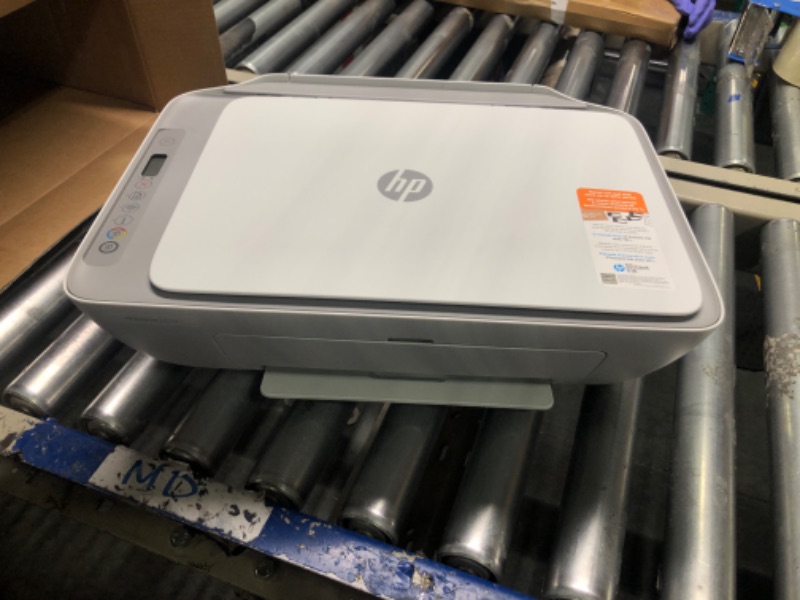 Photo 3 of HP DeskJet 2755e Wireless Color All-in-One Printer with bonusk (26K67A), white {doesn't come with cord}.