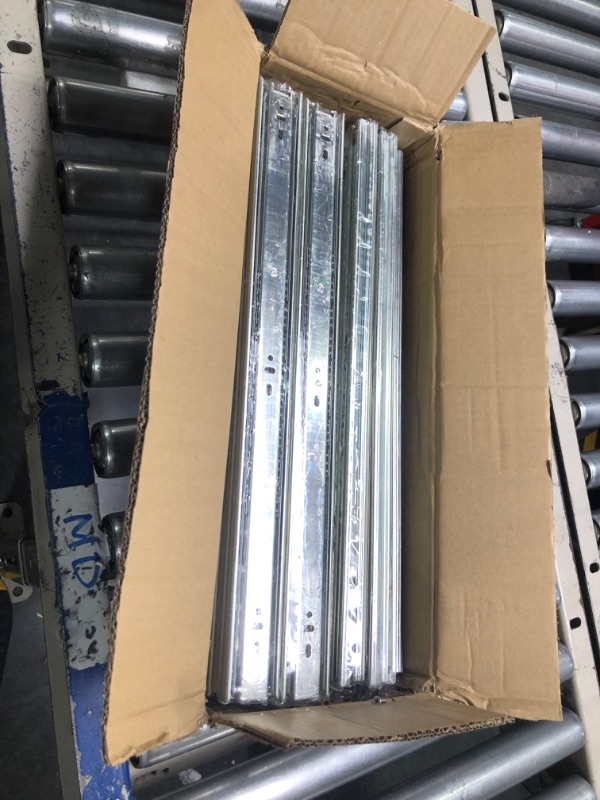 Photo 3 of 10 Pairs of 20 Inch Hardware 3-Section Full Extension Ball Bearing Side Mount Drawer Slides,100 LB Capacity Drawer Slide 20 Inch Zinc Plated
