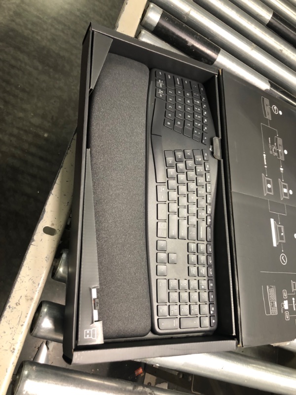 Photo 3 of **Mouse Missing** Logitech Ergo K860 Wireless Ergonomic Keyboard with Wrist Rest and MX Ergo Wireless Trackball Mou