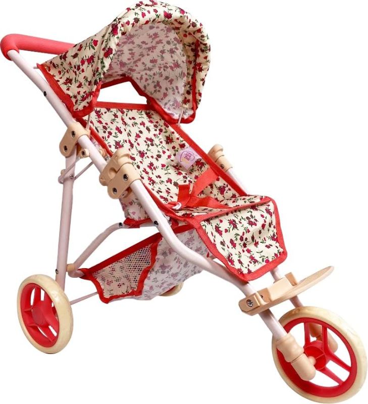 Photo 1 of Baby Doll Stroller for Dolls | Play Toy Doll Stroller for Toddlers 3 Year Old Girls Gift | Push Pram Baby Stroller for Dolls, Babydoll Stroller Jogger Baby Carriage for Dolls (Quality Floral Print)