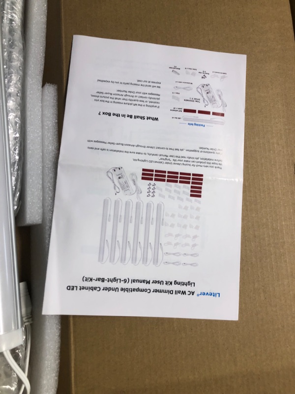 Photo 3 of Litever Under Cabinet LED Lighting Kit Dimmable by AC Wall Dimmer. Plug in or Hardwired LED Driver. Super Bright Linkable Light Bar for Kitchen Cabinet Counter Shelf. 35W 2000 Lumen. Daylight 5000K
