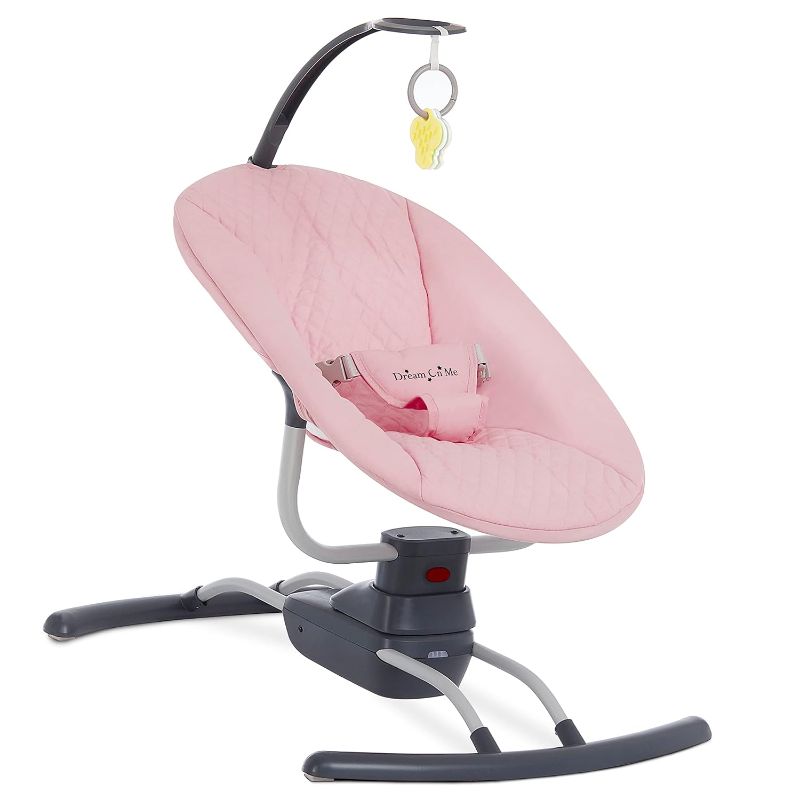 Photo 1 of Comfort Me Baby Swing in Dusty Pink with Music and Vibration, 3 Speed Compact Portable Infant Swing and Remote Control, Portable Baby Swing for Indoor and Outdoor